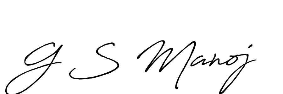 Also we have G S Manoj name is the best signature style. Create professional handwritten signature collection using Antro_Vectra_Bolder autograph style. G S Manoj signature style 7 images and pictures png