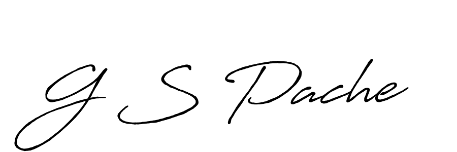 The best way (Antro_Vectra_Bolder) to make a short signature is to pick only two or three words in your name. The name G S Pache include a total of six letters. For converting this name. G S Pache signature style 7 images and pictures png