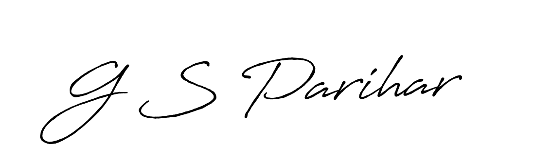 How to make G S Parihar name signature. Use Antro_Vectra_Bolder style for creating short signs online. This is the latest handwritten sign. G S Parihar signature style 7 images and pictures png