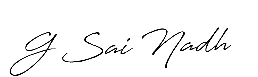 Use a signature maker to create a handwritten signature online. With this signature software, you can design (Antro_Vectra_Bolder) your own signature for name G Sai Nadh. G Sai Nadh signature style 7 images and pictures png