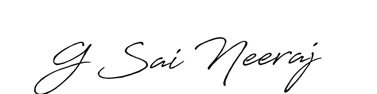 Use a signature maker to create a handwritten signature online. With this signature software, you can design (Antro_Vectra_Bolder) your own signature for name G Sai Neeraj. G Sai Neeraj signature style 7 images and pictures png