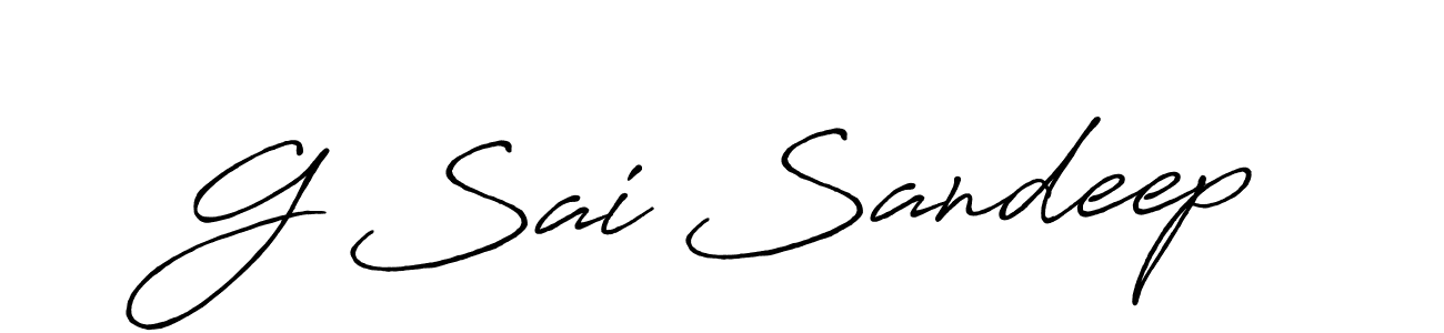 How to make G Sai Sandeep name signature. Use Antro_Vectra_Bolder style for creating short signs online. This is the latest handwritten sign. G Sai Sandeep signature style 7 images and pictures png