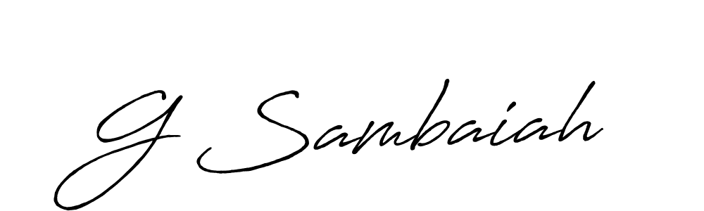 G Sambaiah stylish signature style. Best Handwritten Sign (Antro_Vectra_Bolder) for my name. Handwritten Signature Collection Ideas for my name G Sambaiah. G Sambaiah signature style 7 images and pictures png