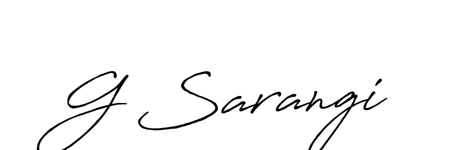 The best way (Antro_Vectra_Bolder) to make a short signature is to pick only two or three words in your name. The name G Sarangi include a total of six letters. For converting this name. G Sarangi signature style 7 images and pictures png