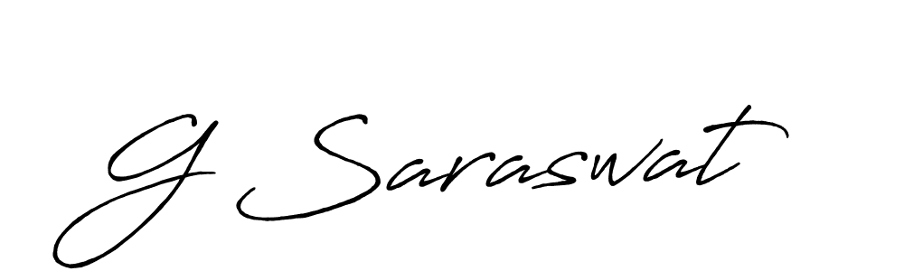 Create a beautiful signature design for name G Saraswat. With this signature (Antro_Vectra_Bolder) fonts, you can make a handwritten signature for free. G Saraswat signature style 7 images and pictures png