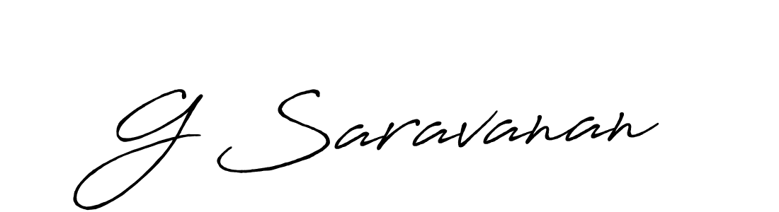 Design your own signature with our free online signature maker. With this signature software, you can create a handwritten (Antro_Vectra_Bolder) signature for name G Saravanan. G Saravanan signature style 7 images and pictures png