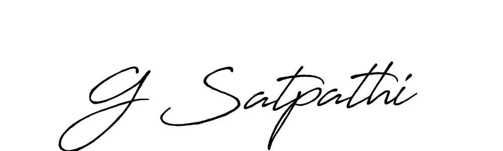 Use a signature maker to create a handwritten signature online. With this signature software, you can design (Antro_Vectra_Bolder) your own signature for name G Satpathi. G Satpathi signature style 7 images and pictures png