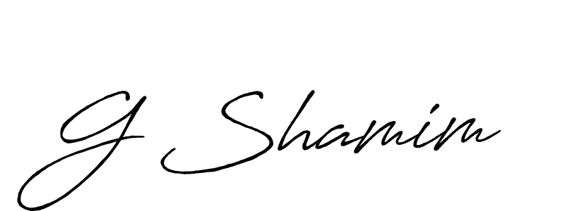 How to make G Shamim signature? Antro_Vectra_Bolder is a professional autograph style. Create handwritten signature for G Shamim name. G Shamim signature style 7 images and pictures png