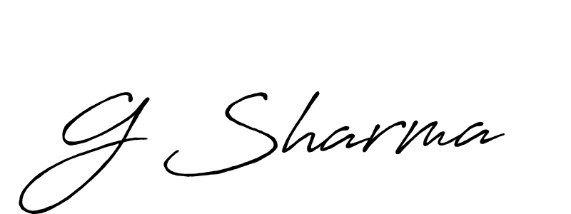 Make a beautiful signature design for name G Sharma. With this signature (Antro_Vectra_Bolder) style, you can create a handwritten signature for free. G Sharma signature style 7 images and pictures png