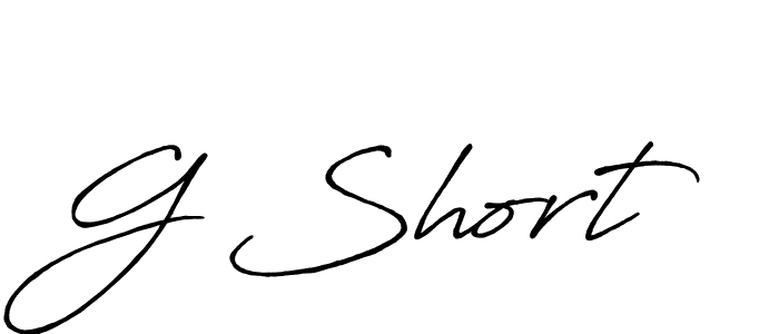 The best way (Antro_Vectra_Bolder) to make a short signature is to pick only two or three words in your name. The name G Short include a total of six letters. For converting this name. G Short signature style 7 images and pictures png