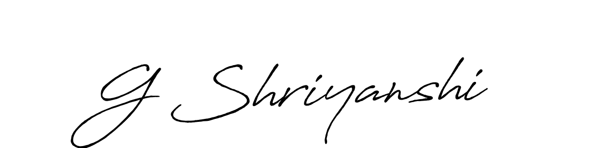 Make a beautiful signature design for name G Shriyanshi. With this signature (Antro_Vectra_Bolder) style, you can create a handwritten signature for free. G Shriyanshi signature style 7 images and pictures png