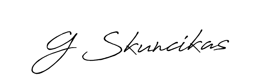 G Skuncikas stylish signature style. Best Handwritten Sign (Antro_Vectra_Bolder) for my name. Handwritten Signature Collection Ideas for my name G Skuncikas. G Skuncikas signature style 7 images and pictures png