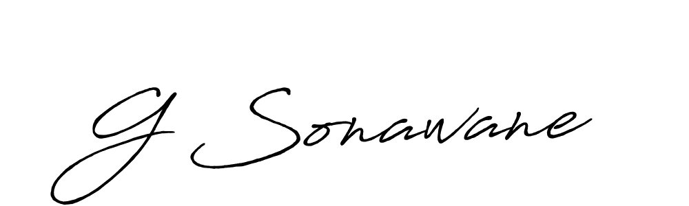 How to make G Sonawane name signature. Use Antro_Vectra_Bolder style for creating short signs online. This is the latest handwritten sign. G Sonawane signature style 7 images and pictures png