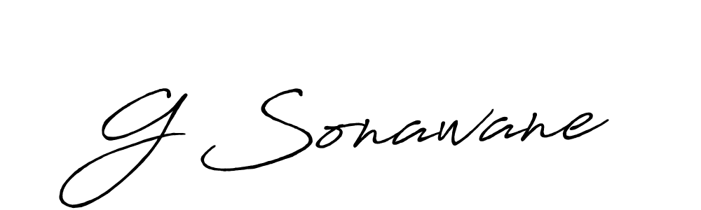 How to make G Sonawane name signature. Use Antro_Vectra_Bolder style for creating short signs online. This is the latest handwritten sign. G Sonawane signature style 7 images and pictures png