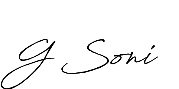 How to make G Soni name signature. Use Antro_Vectra_Bolder style for creating short signs online. This is the latest handwritten sign. G Soni signature style 7 images and pictures png