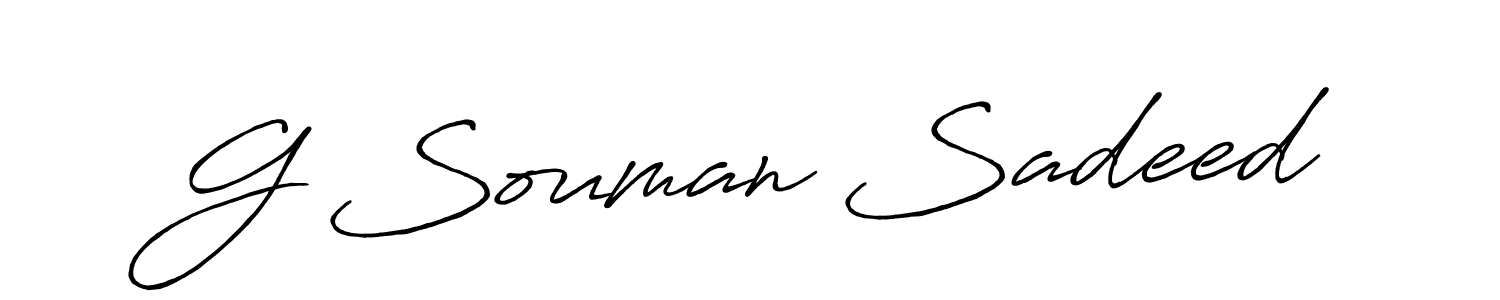 How to make G Souman Sadeed name signature. Use Antro_Vectra_Bolder style for creating short signs online. This is the latest handwritten sign. G Souman Sadeed signature style 7 images and pictures png