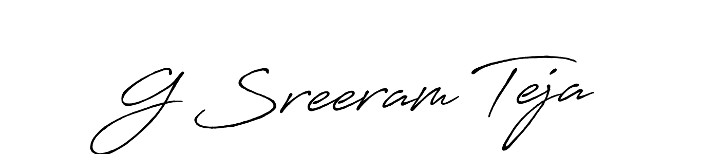 Also we have G Sreeram Teja name is the best signature style. Create professional handwritten signature collection using Antro_Vectra_Bolder autograph style. G Sreeram Teja signature style 7 images and pictures png