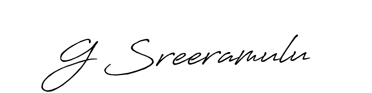 How to make G Sreeramulu name signature. Use Antro_Vectra_Bolder style for creating short signs online. This is the latest handwritten sign. G Sreeramulu signature style 7 images and pictures png