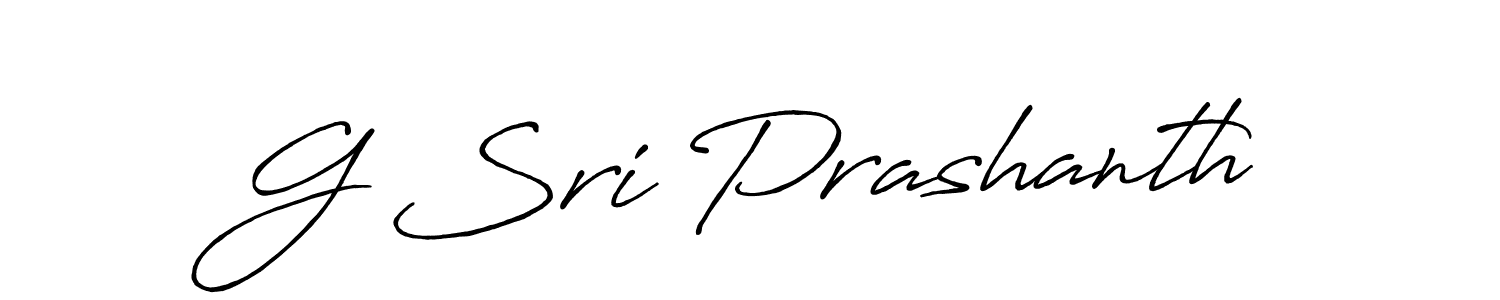 Make a beautiful signature design for name G Sri Prashanth. With this signature (Antro_Vectra_Bolder) style, you can create a handwritten signature for free. G Sri Prashanth signature style 7 images and pictures png
