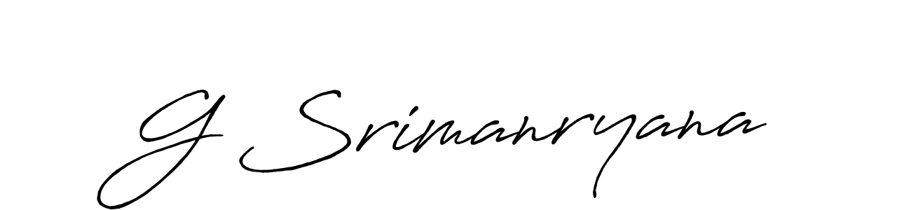 Similarly Antro_Vectra_Bolder is the best handwritten signature design. Signature creator online .You can use it as an online autograph creator for name G Srimanryana. G Srimanryana signature style 7 images and pictures png