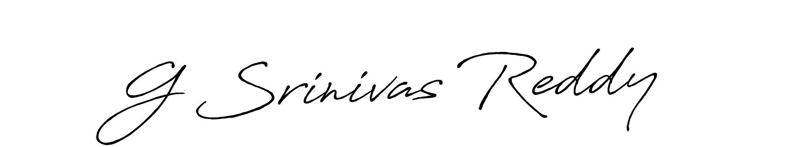 Create a beautiful signature design for name G Srinivas Reddy. With this signature (Antro_Vectra_Bolder) fonts, you can make a handwritten signature for free. G Srinivas Reddy signature style 7 images and pictures png