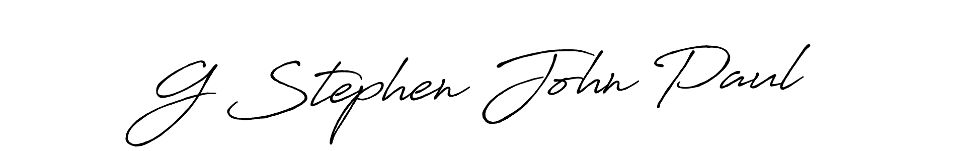 Similarly Antro_Vectra_Bolder is the best handwritten signature design. Signature creator online .You can use it as an online autograph creator for name G Stephen John Paul. G Stephen John Paul signature style 7 images and pictures png