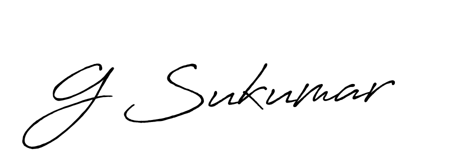 Use a signature maker to create a handwritten signature online. With this signature software, you can design (Antro_Vectra_Bolder) your own signature for name G Sukumar. G Sukumar signature style 7 images and pictures png