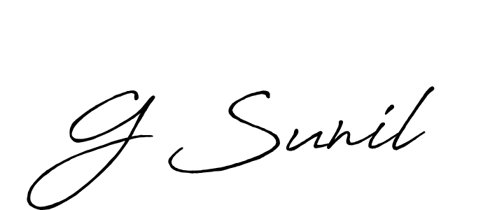 Also we have G Sunil name is the best signature style. Create professional handwritten signature collection using Antro_Vectra_Bolder autograph style. G Sunil signature style 7 images and pictures png