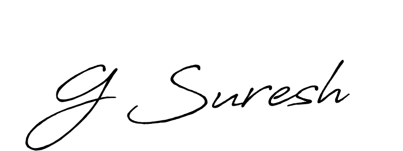 Use a signature maker to create a handwritten signature online. With this signature software, you can design (Antro_Vectra_Bolder) your own signature for name G Suresh. G Suresh signature style 7 images and pictures png