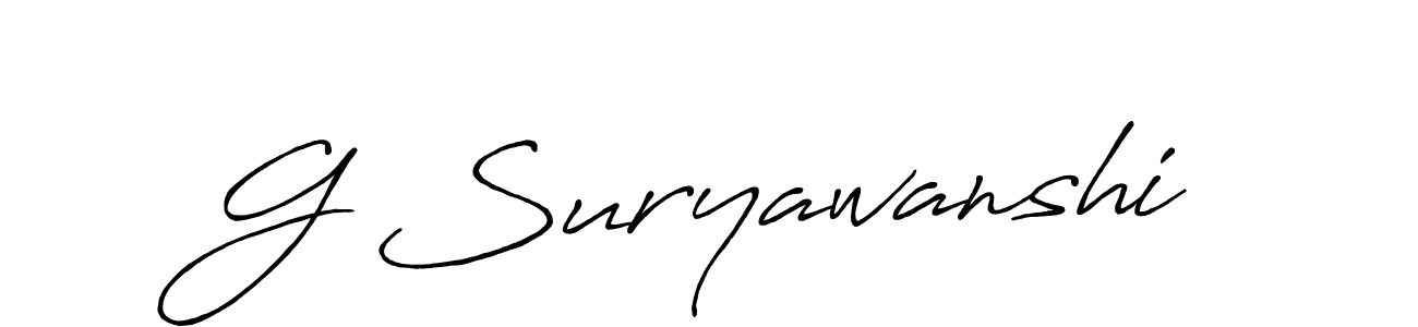 The best way (Antro_Vectra_Bolder) to make a short signature is to pick only two or three words in your name. The name G Suryawanshi include a total of six letters. For converting this name. G Suryawanshi signature style 7 images and pictures png