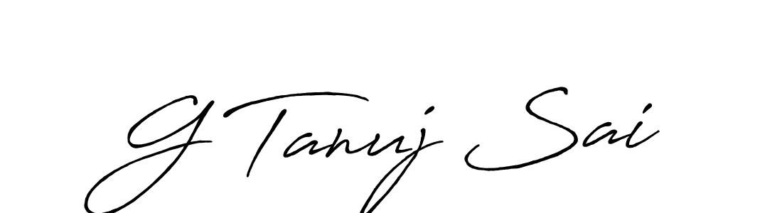 Design your own signature with our free online signature maker. With this signature software, you can create a handwritten (Antro_Vectra_Bolder) signature for name G Tanuj Sai. G Tanuj Sai signature style 7 images and pictures png