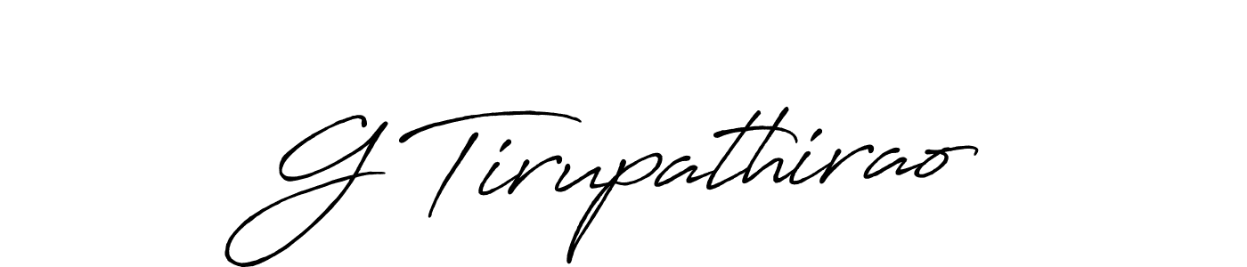 Design your own signature with our free online signature maker. With this signature software, you can create a handwritten (Antro_Vectra_Bolder) signature for name G Tirupathirao. G Tirupathirao signature style 7 images and pictures png