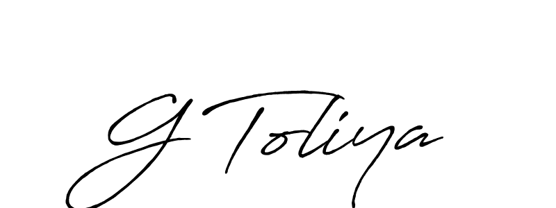 Use a signature maker to create a handwritten signature online. With this signature software, you can design (Antro_Vectra_Bolder) your own signature for name G Toliya. G Toliya signature style 7 images and pictures png