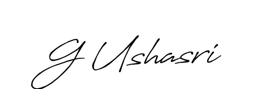 How to make G Ushasri name signature. Use Antro_Vectra_Bolder style for creating short signs online. This is the latest handwritten sign. G Ushasri signature style 7 images and pictures png