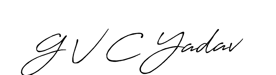 Create a beautiful signature design for name G V C Yadav. With this signature (Antro_Vectra_Bolder) fonts, you can make a handwritten signature for free. G V C Yadav signature style 7 images and pictures png