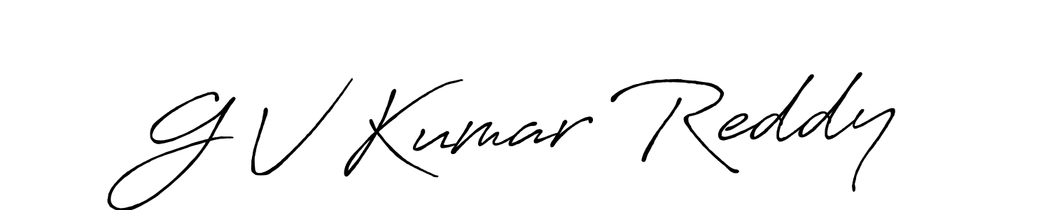 Create a beautiful signature design for name G V Kumar Reddy. With this signature (Antro_Vectra_Bolder) fonts, you can make a handwritten signature for free. G V Kumar Reddy signature style 7 images and pictures png