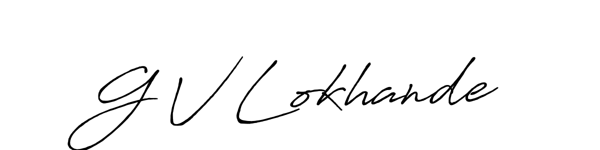 Antro_Vectra_Bolder is a professional signature style that is perfect for those who want to add a touch of class to their signature. It is also a great choice for those who want to make their signature more unique. Get G V Lokhande name to fancy signature for free. G V Lokhande signature style 7 images and pictures png