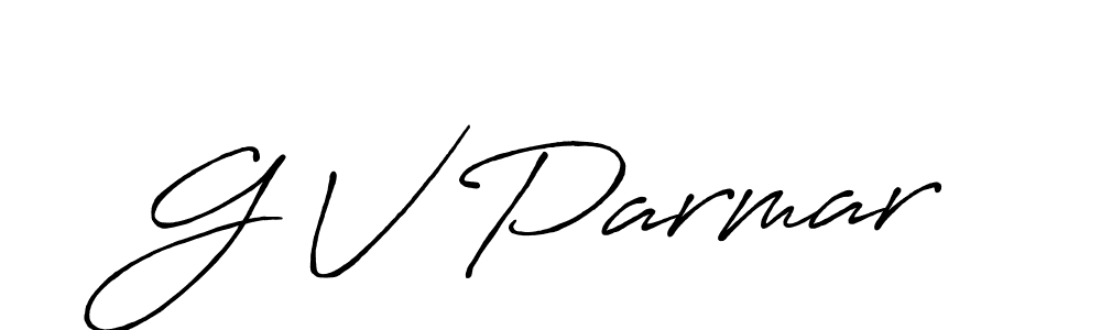 Design your own signature with our free online signature maker. With this signature software, you can create a handwritten (Antro_Vectra_Bolder) signature for name G V Parmar. G V Parmar signature style 7 images and pictures png