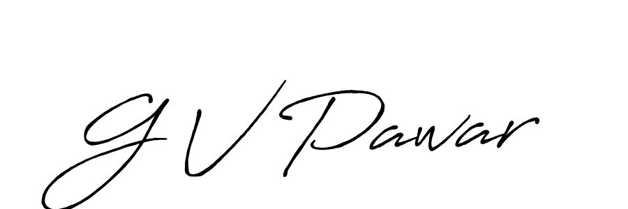 if you are searching for the best signature style for your name G V Pawar. so please give up your signature search. here we have designed multiple signature styles  using Antro_Vectra_Bolder. G V Pawar signature style 7 images and pictures png