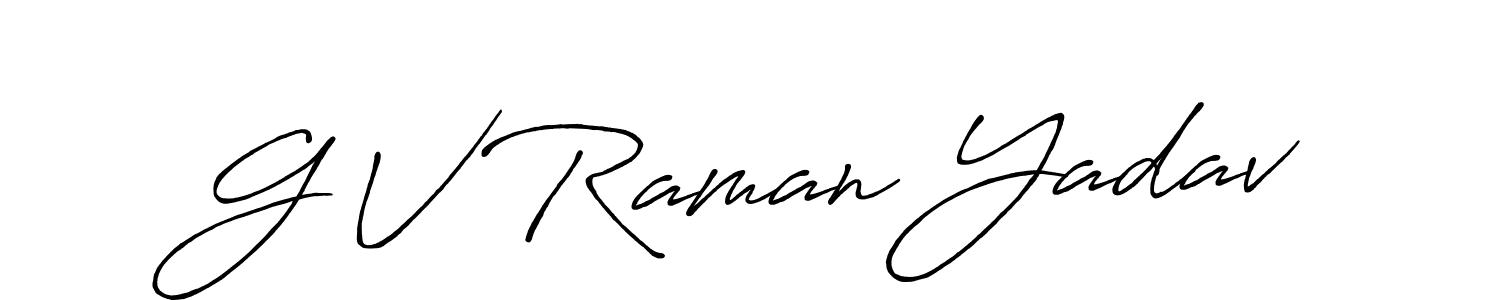 Create a beautiful signature design for name G V Raman Yadav. With this signature (Antro_Vectra_Bolder) fonts, you can make a handwritten signature for free. G V Raman Yadav signature style 7 images and pictures png