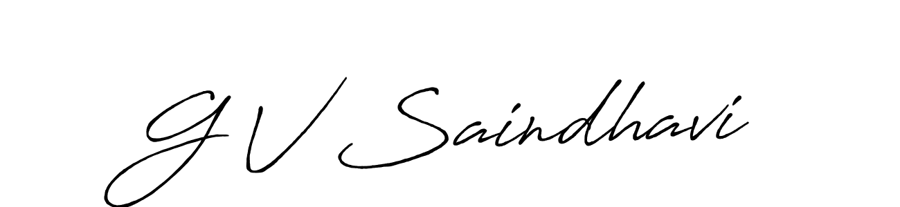 Make a beautiful signature design for name G V Saindhavi. With this signature (Antro_Vectra_Bolder) style, you can create a handwritten signature for free. G V Saindhavi signature style 7 images and pictures png