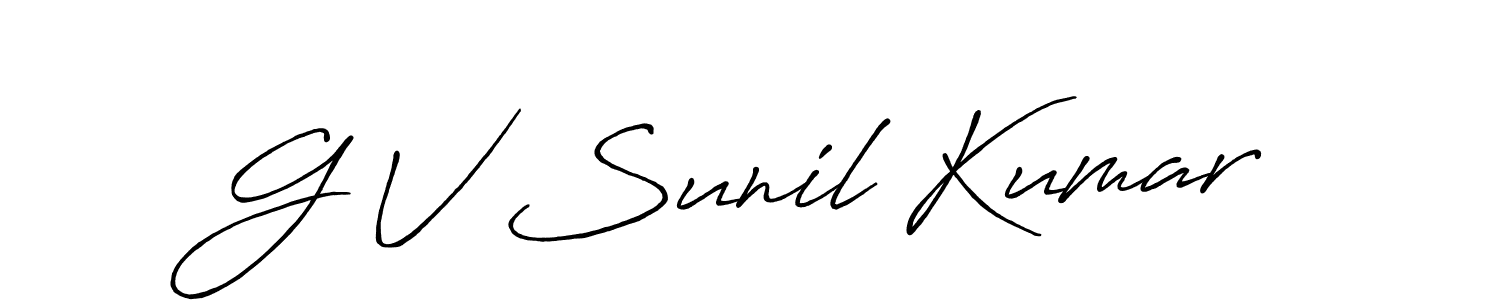 Similarly Antro_Vectra_Bolder is the best handwritten signature design. Signature creator online .You can use it as an online autograph creator for name G V Sunil Kumar. G V Sunil Kumar signature style 7 images and pictures png