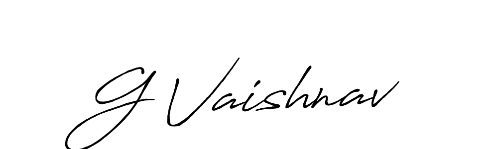 Use a signature maker to create a handwritten signature online. With this signature software, you can design (Antro_Vectra_Bolder) your own signature for name G Vaishnav. G Vaishnav signature style 7 images and pictures png