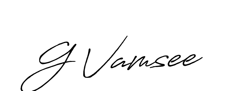 Make a beautiful signature design for name G Vamsee. With this signature (Antro_Vectra_Bolder) style, you can create a handwritten signature for free. G Vamsee signature style 7 images and pictures png