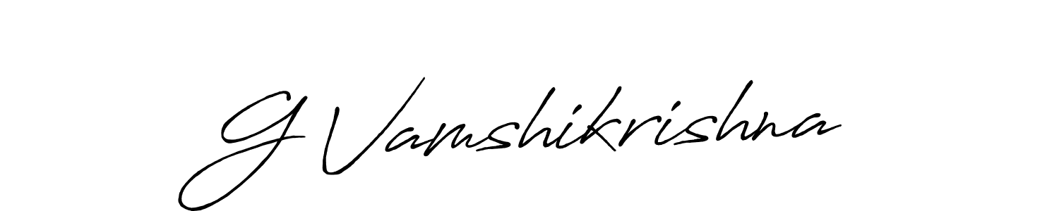 Make a beautiful signature design for name G Vamshikrishna. With this signature (Antro_Vectra_Bolder) style, you can create a handwritten signature for free. G Vamshikrishna signature style 7 images and pictures png