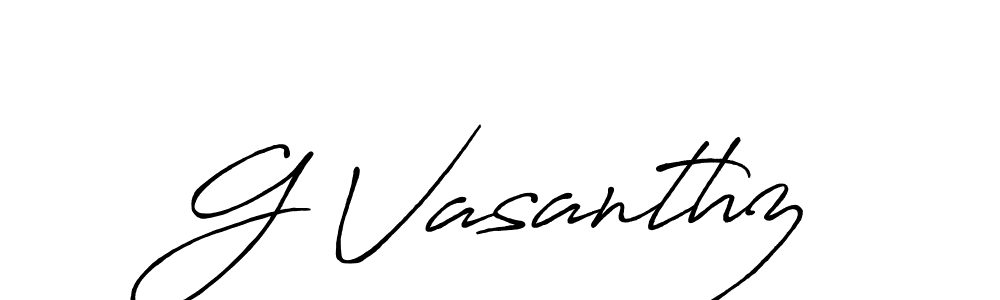 Make a beautiful signature design for name G Vasanthz. With this signature (Antro_Vectra_Bolder) style, you can create a handwritten signature for free. G Vasanthz signature style 7 images and pictures png