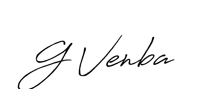 Use a signature maker to create a handwritten signature online. With this signature software, you can design (Antro_Vectra_Bolder) your own signature for name G Venba. G Venba signature style 7 images and pictures png