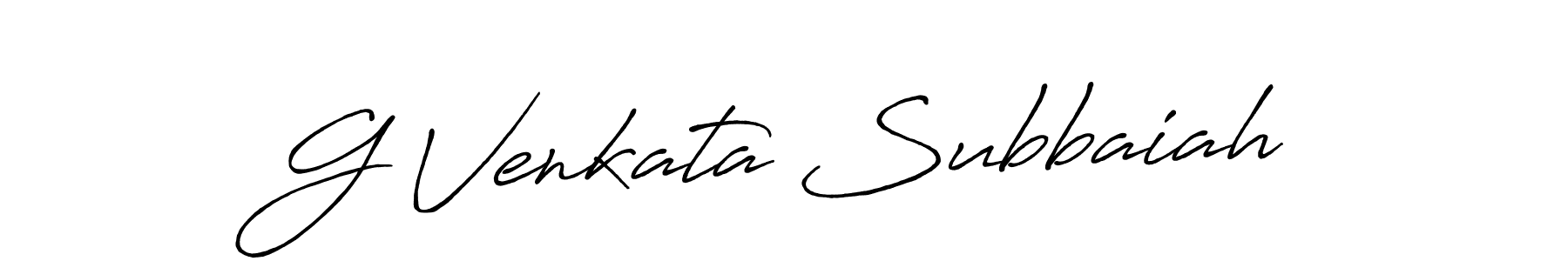 Create a beautiful signature design for name G Venkata Subbaiah. With this signature (Antro_Vectra_Bolder) fonts, you can make a handwritten signature for free. G Venkata Subbaiah signature style 7 images and pictures png