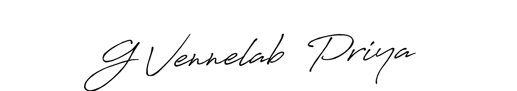 How to make G Vennelab  Priya name signature. Use Antro_Vectra_Bolder style for creating short signs online. This is the latest handwritten sign. G Vennelab  Priya signature style 7 images and pictures png