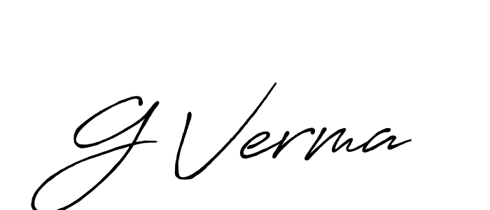 Make a beautiful signature design for name G Verma. With this signature (Antro_Vectra_Bolder) style, you can create a handwritten signature for free. G Verma signature style 7 images and pictures png